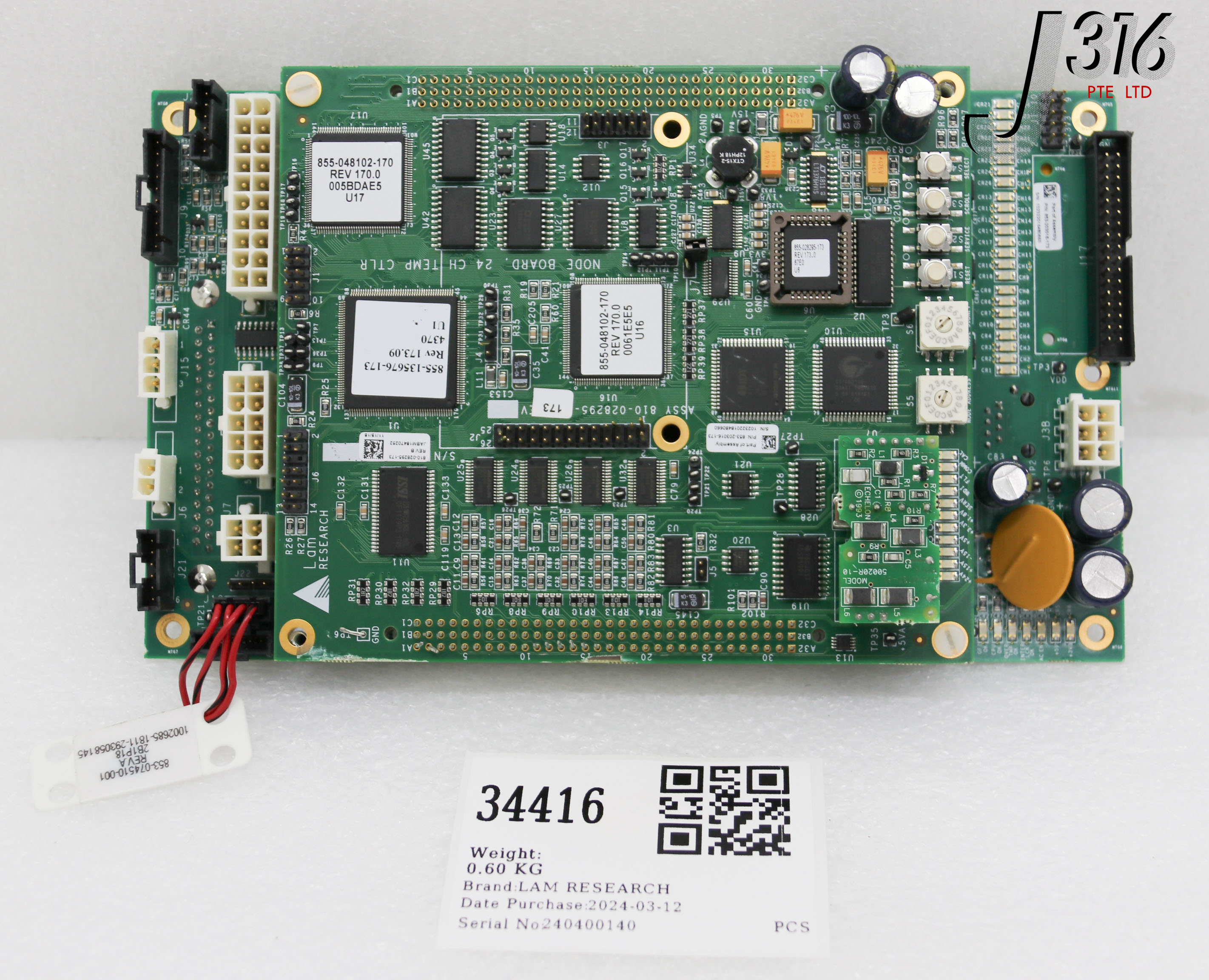 ND 34416 LAM RESEARCH PCB ASSY, 24 CH TEMP CTLR, 810-028296-173 853